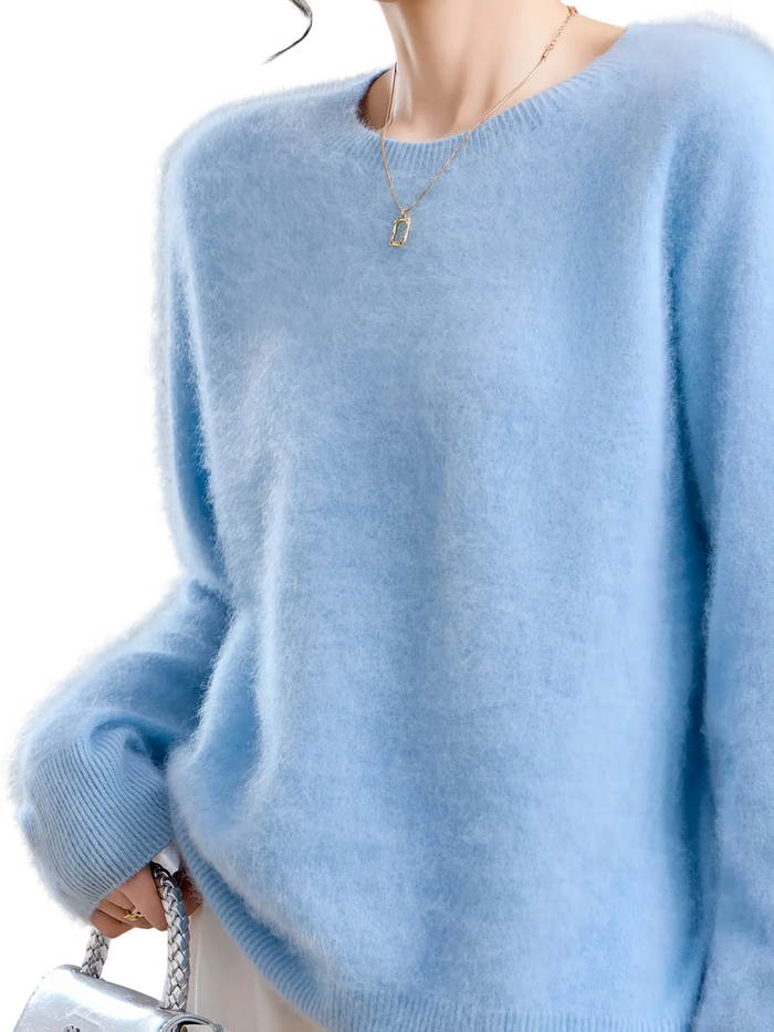 Brushed Cashmere Crew-Neck Jumper in Pastels