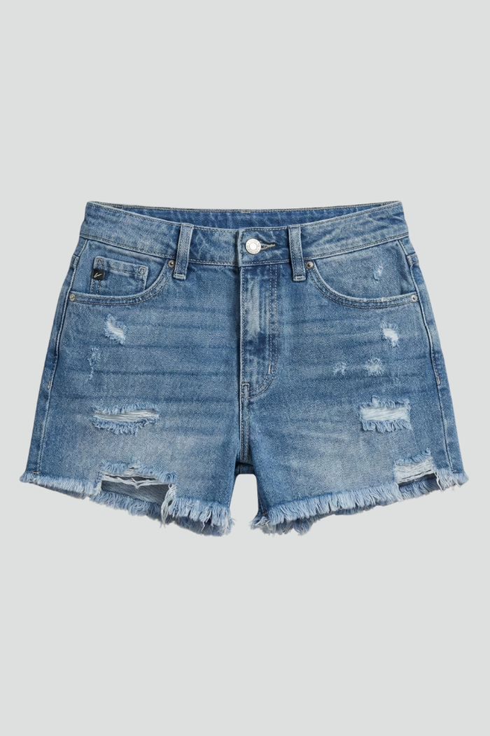 Women’s Shorts with Frayed Hem and Ripped Details