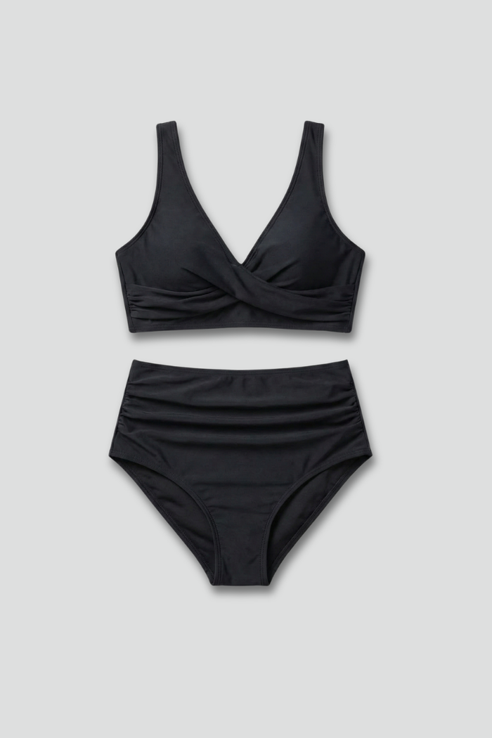 Women’s Bikini Set with Wrap Top and High Waist