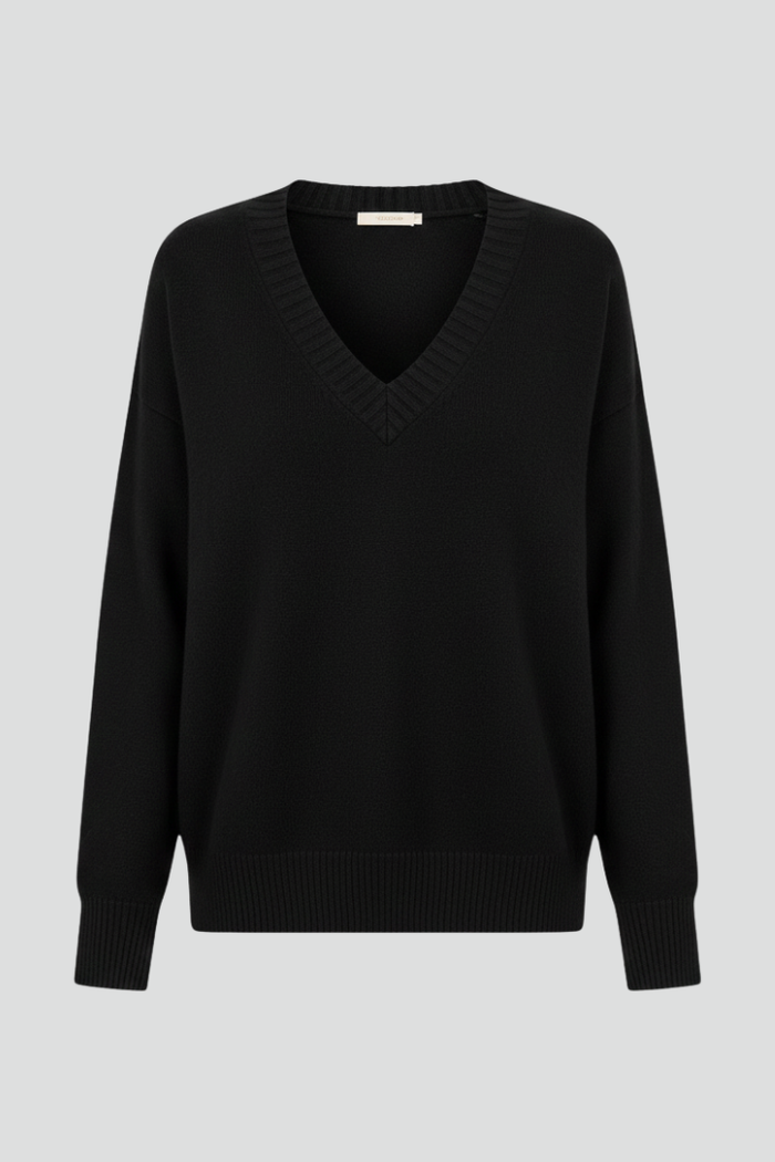 Women’s V-Neck Sweater with Long Sleeves and Pullover Design