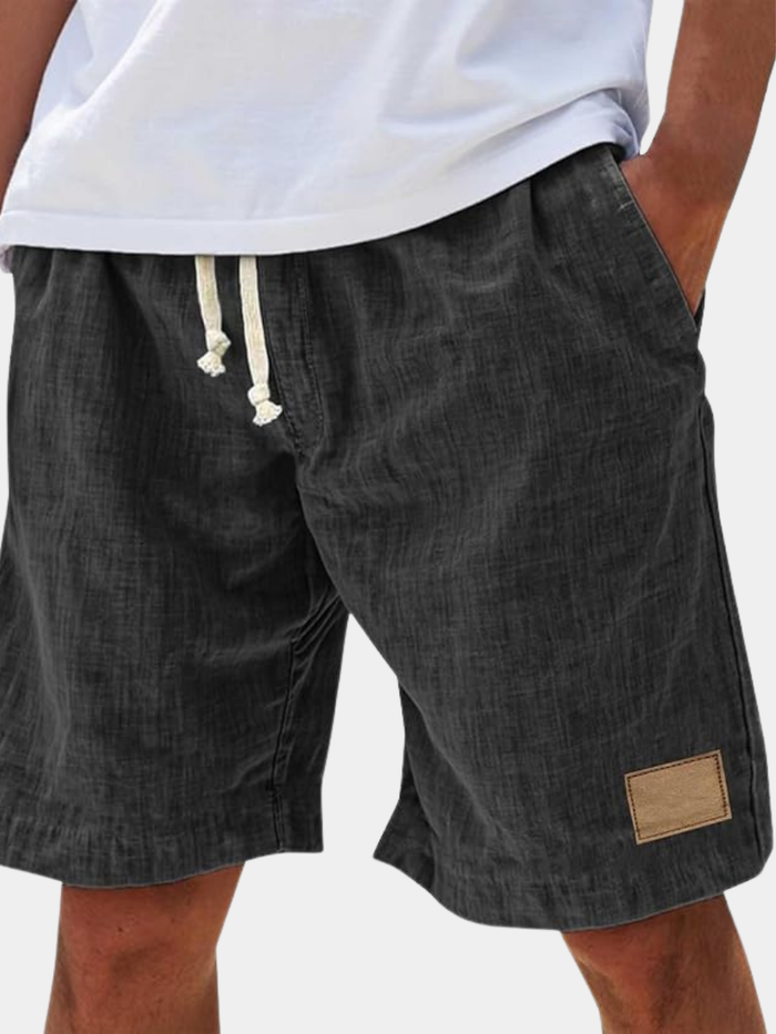 Slub-Weave Drawstring Shorts