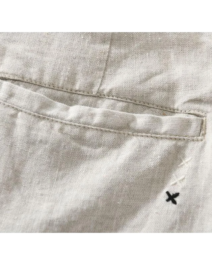 Flat-Front Linen Turn-Up Shorts
