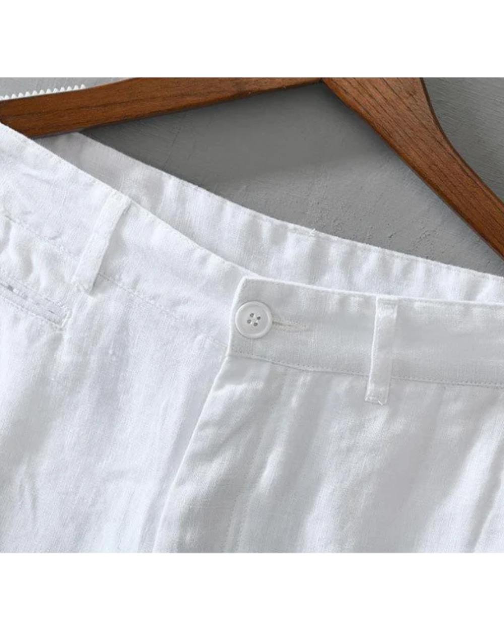 Flat-Front Linen Turn-Up Shorts
