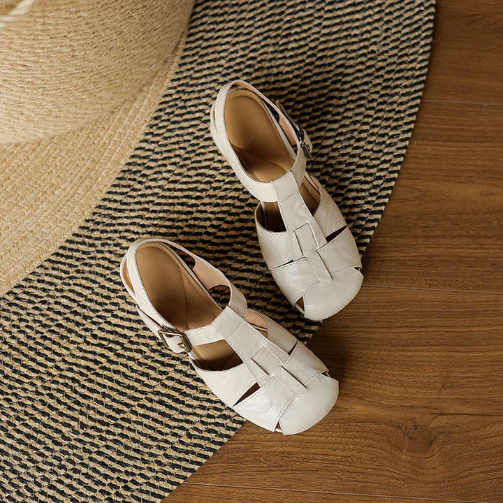 Premium Leather T-Strap Sandals