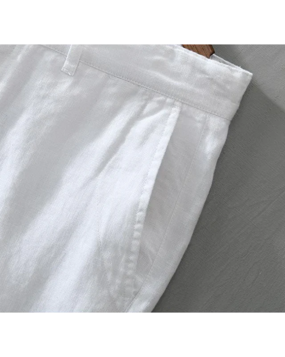 Flat-Front Linen Turn-Up Shorts