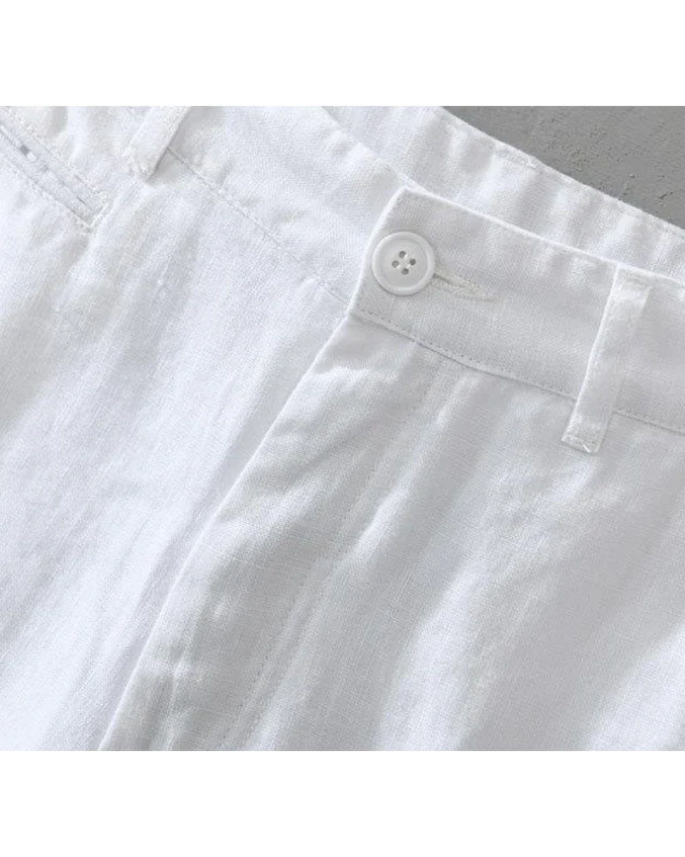 Flat-Front Linen Turn-Up Shorts