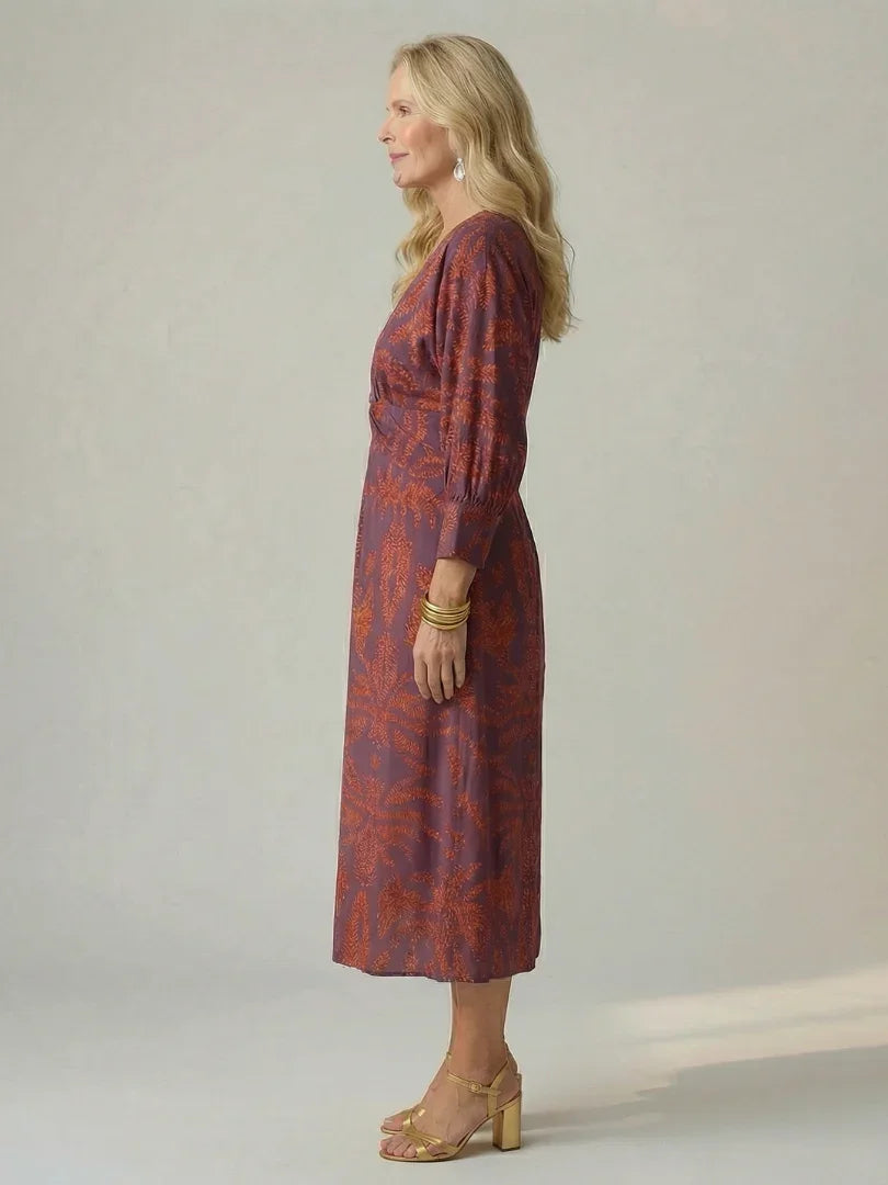 Lune | Natural Wrap Midi Dress