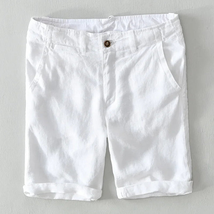 Garment-Dyed Linen Turn-Up Shorts