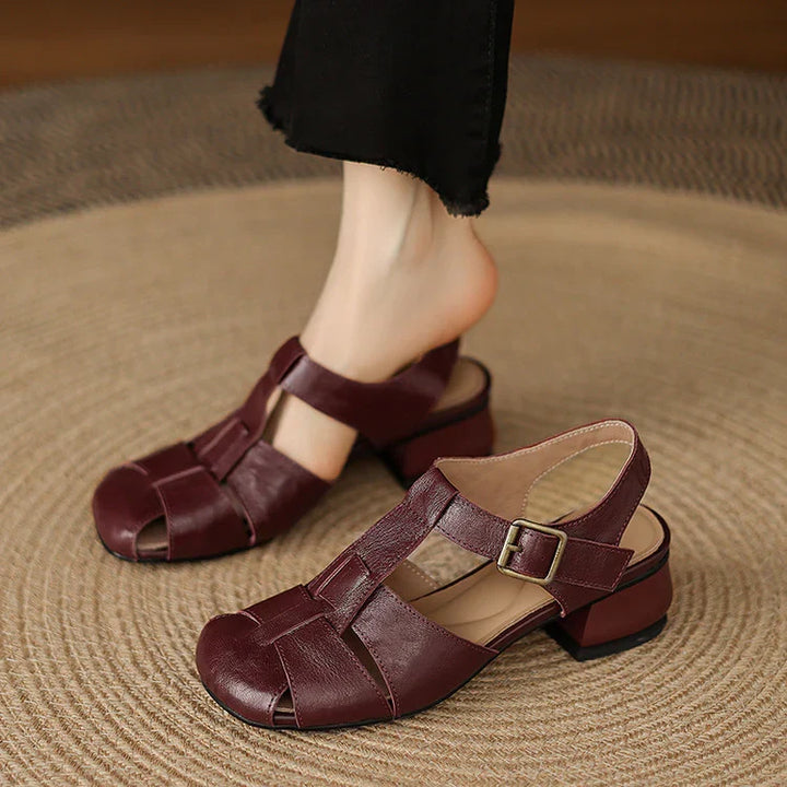 Premium Leather T-Strap Sandals