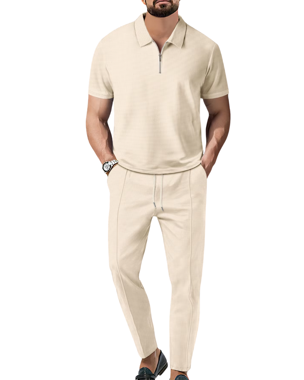 2 Piece Zip Polo Set