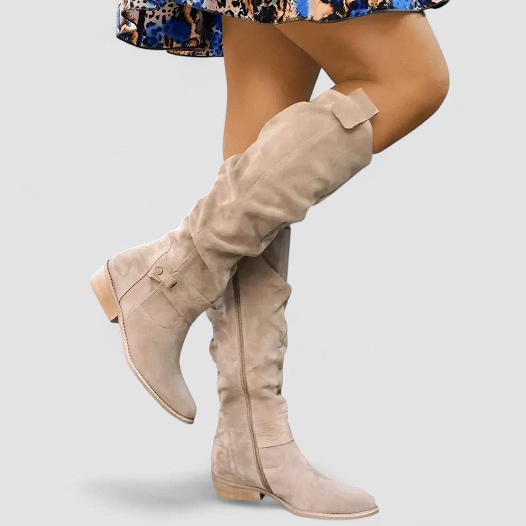 Slouch Knee-High Suede Boots