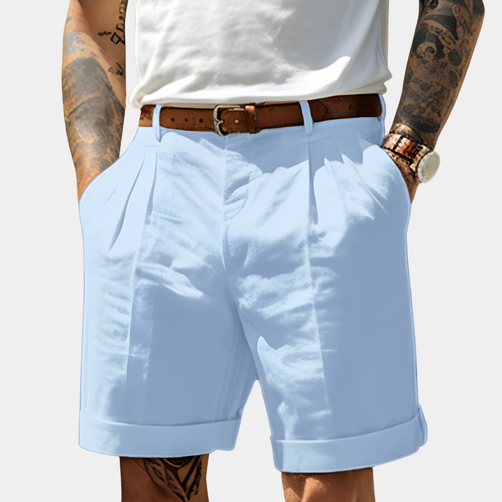 Tailored Pleated Turn-Up Shorts