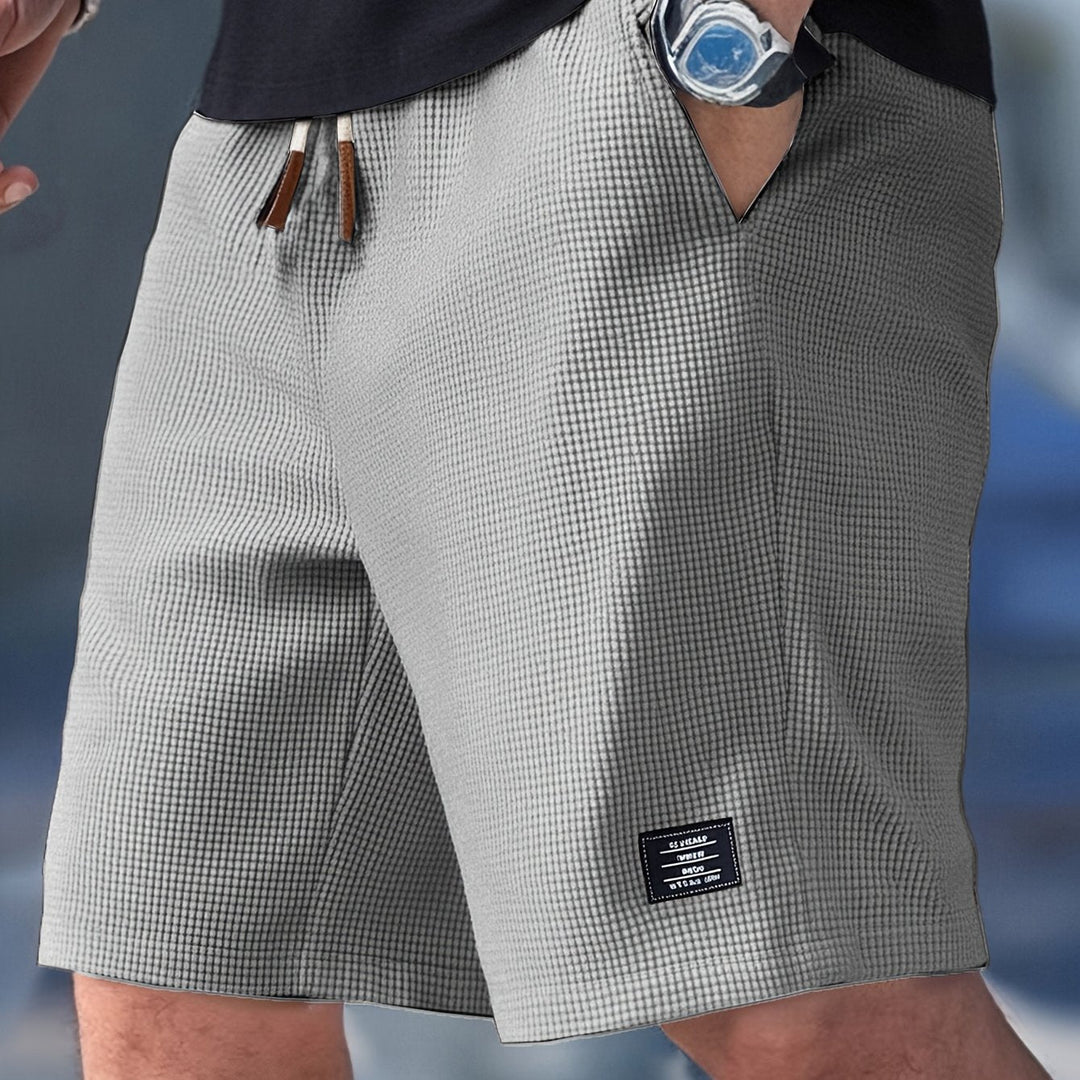 Relaxed Waffle-Knit Drawstring Shorts