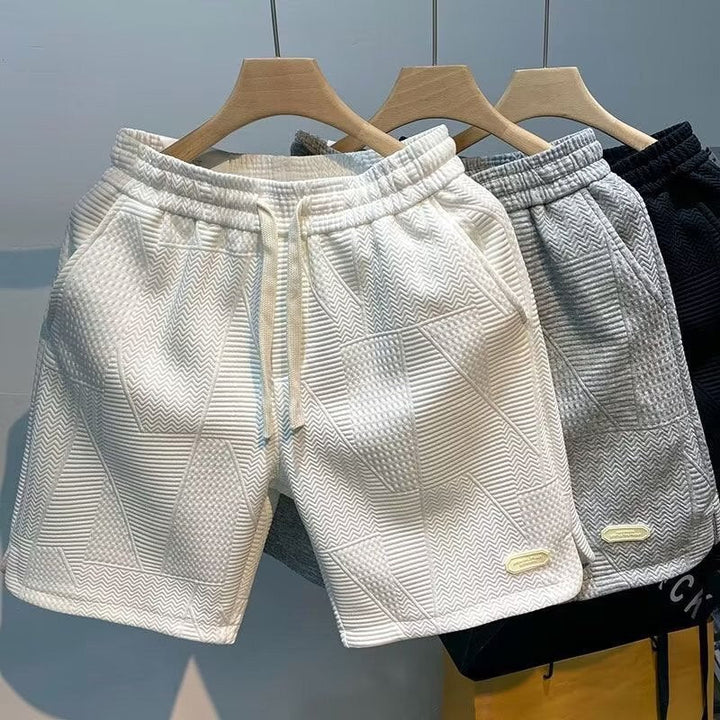 Textured Knit Drawstring Shorts