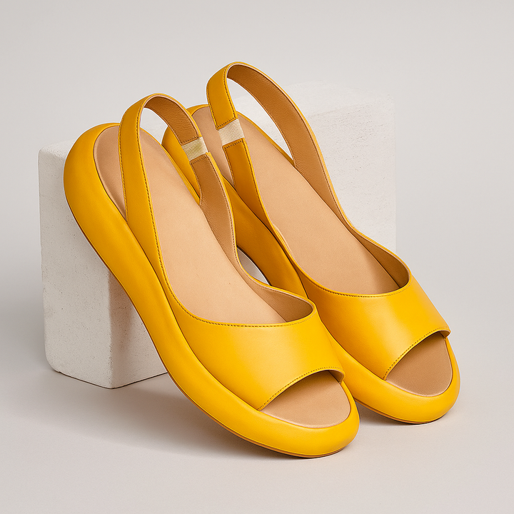 Leather Open Toe Slingback Sandals