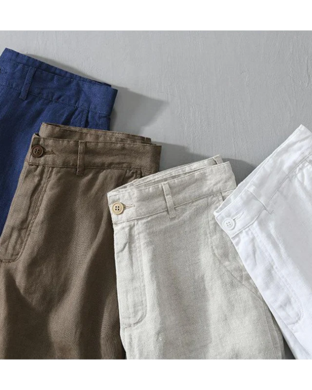 Flat-Front Linen Turn-Up Shorts