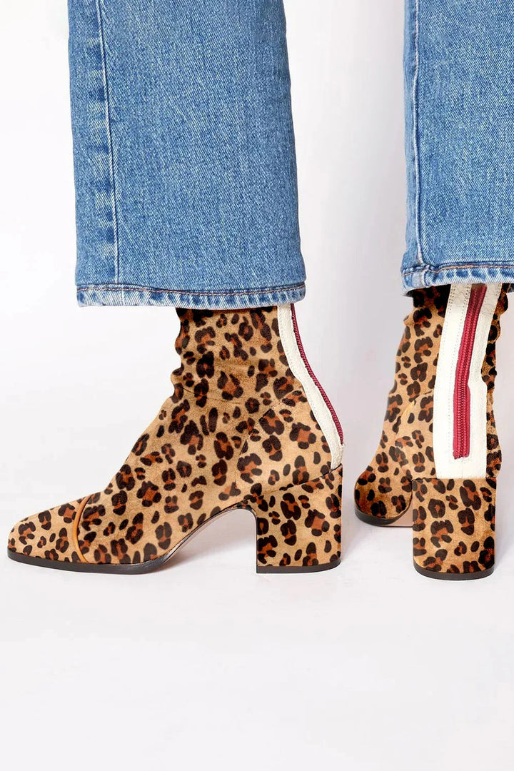 Suede Block-Heel Ankle Boots