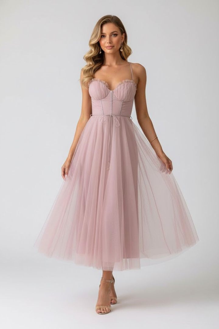 Women’s Tulle Dress with Sweetheart Neck