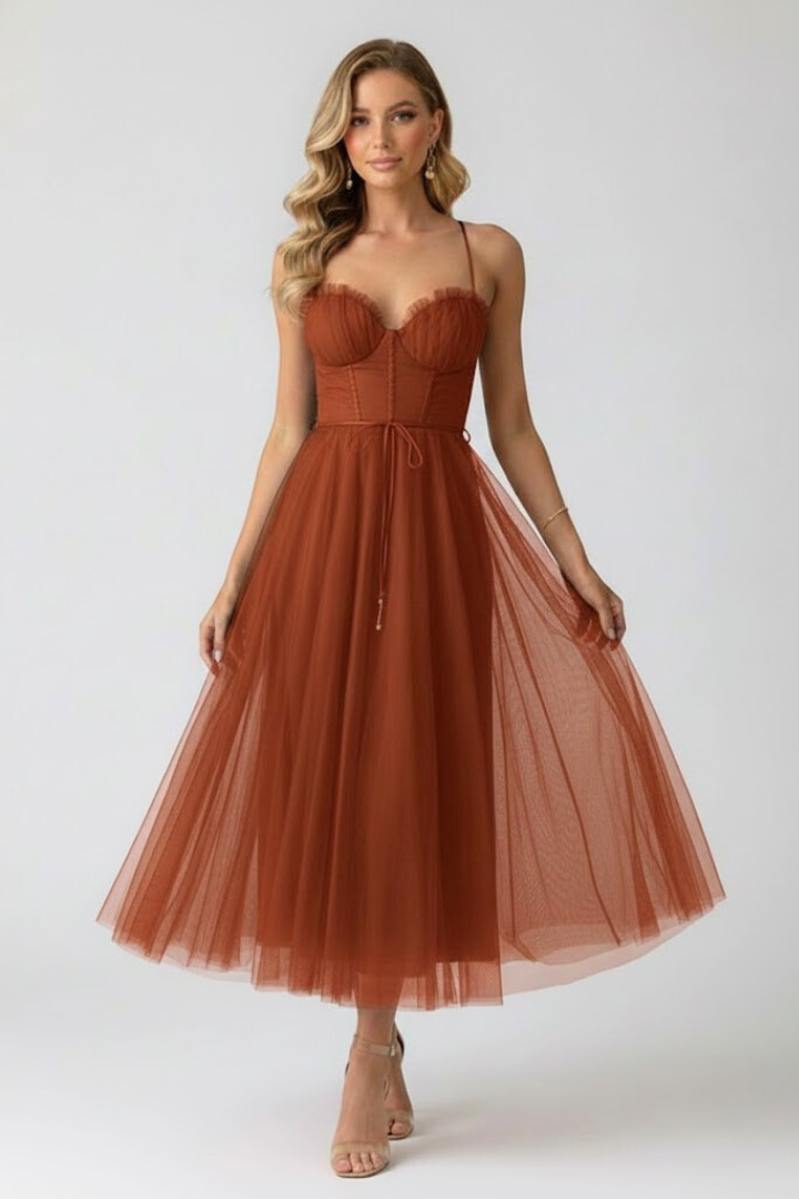 Women’s Tulle Dress with Sweetheart Neck