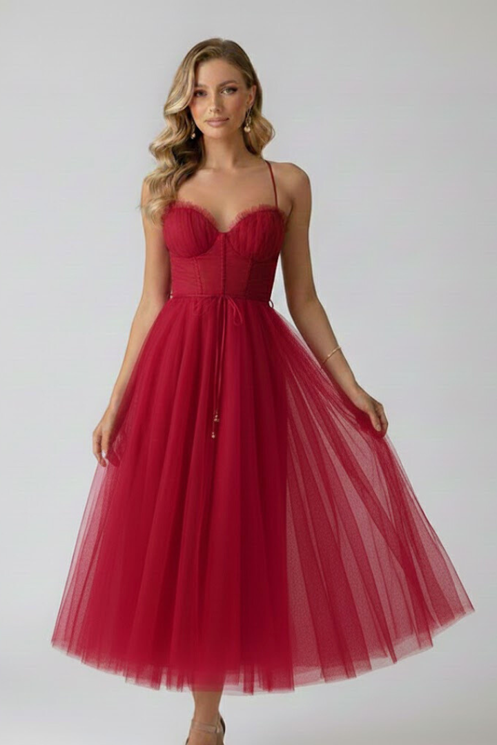 Women’s Tulle Dress with Sweetheart Neck