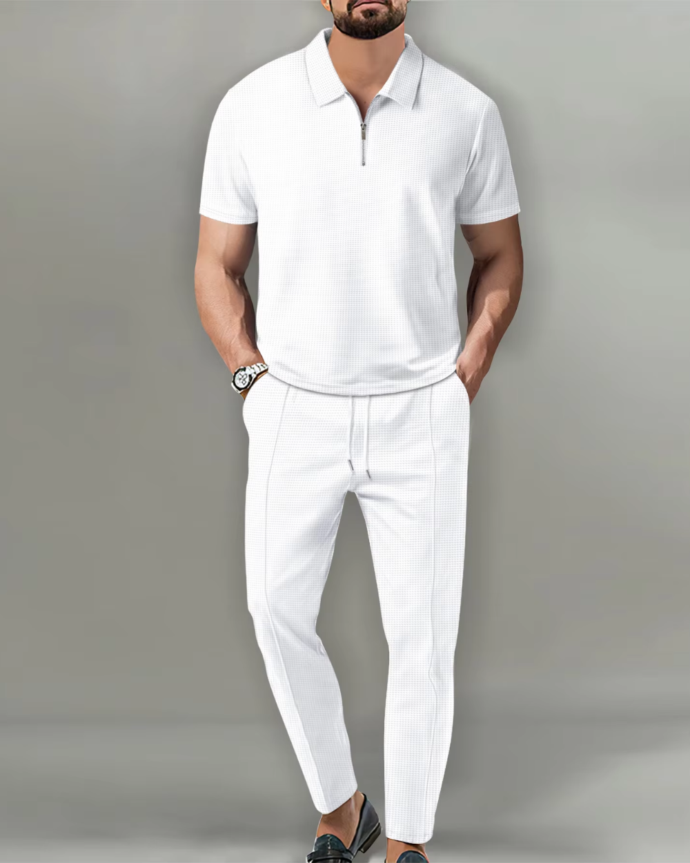 2 Piece Zip Polo Set