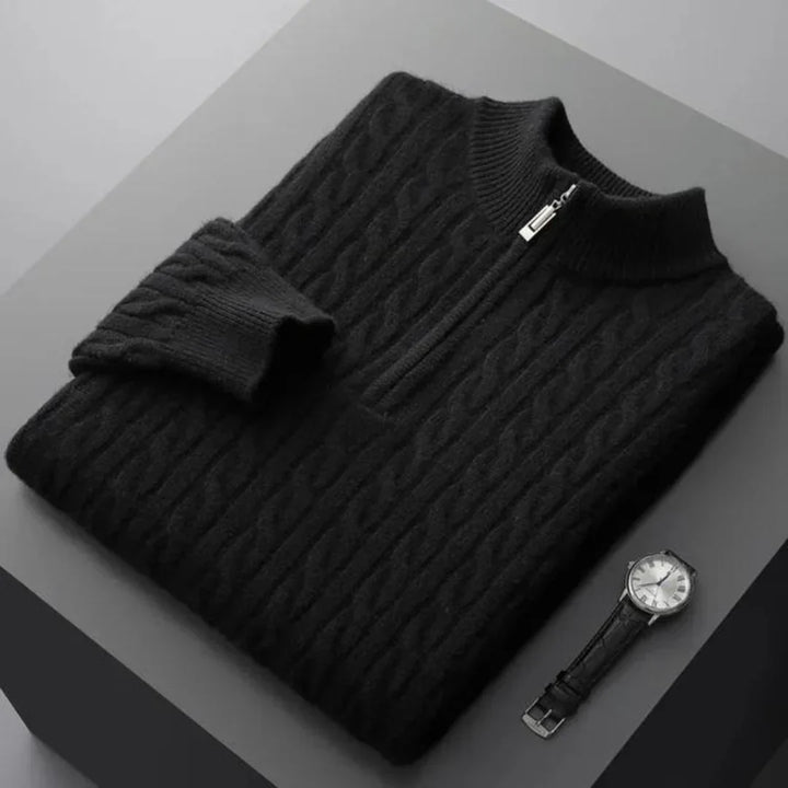 Deneb Cashmere Woven Half Zip