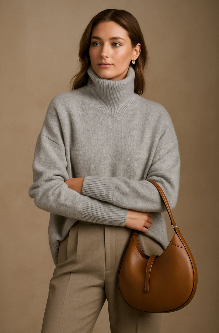 Soft Cashmere Funnel-Neck Jumper