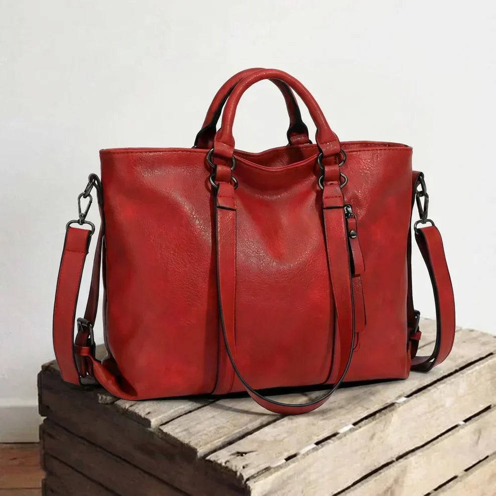 Structured Leather Tote Bag