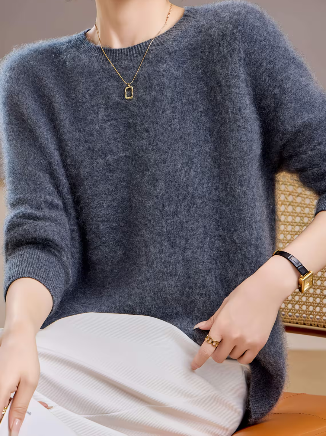 Brushed Cashmere Crew-Neck Jumper