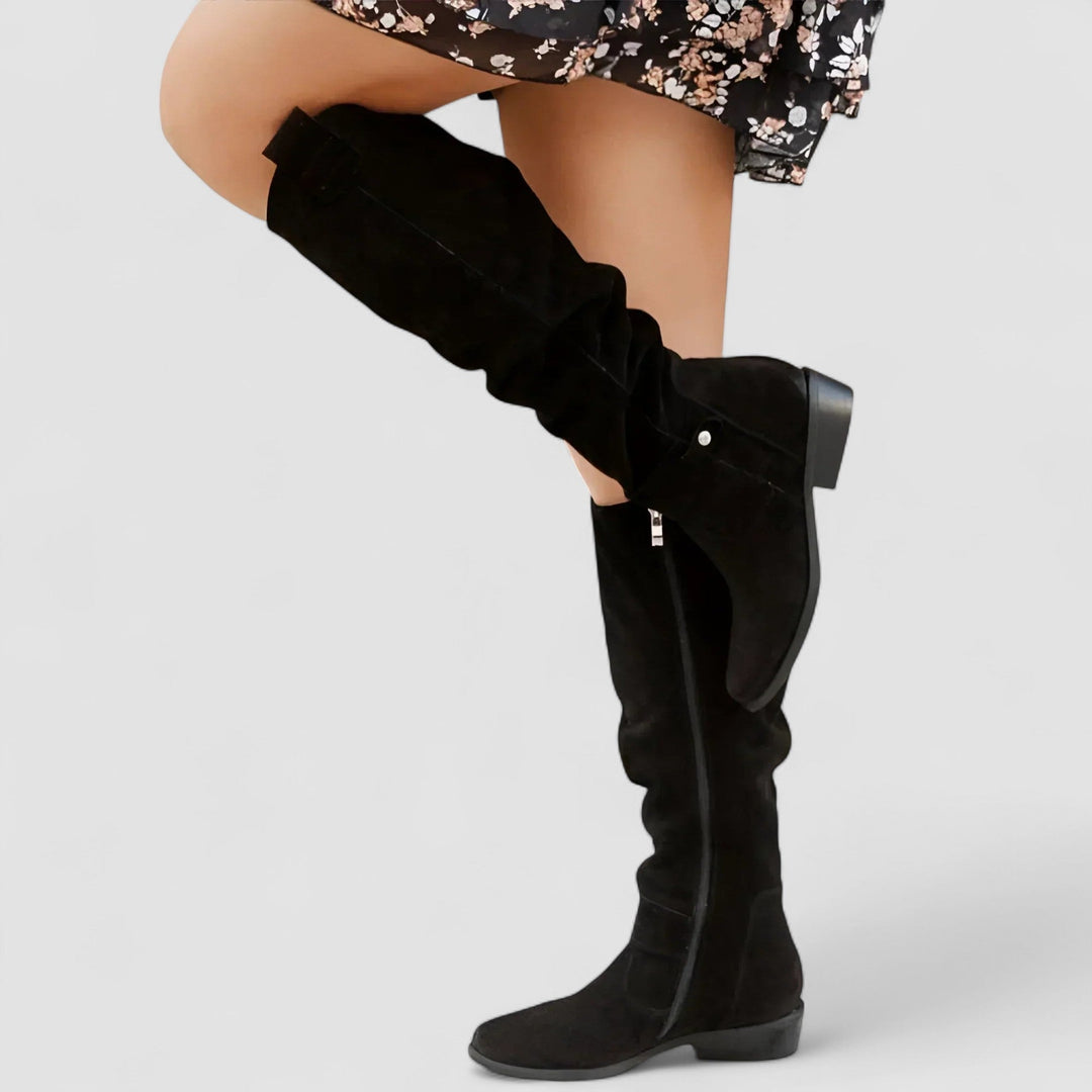 Slouch Knee-High Suede Boots