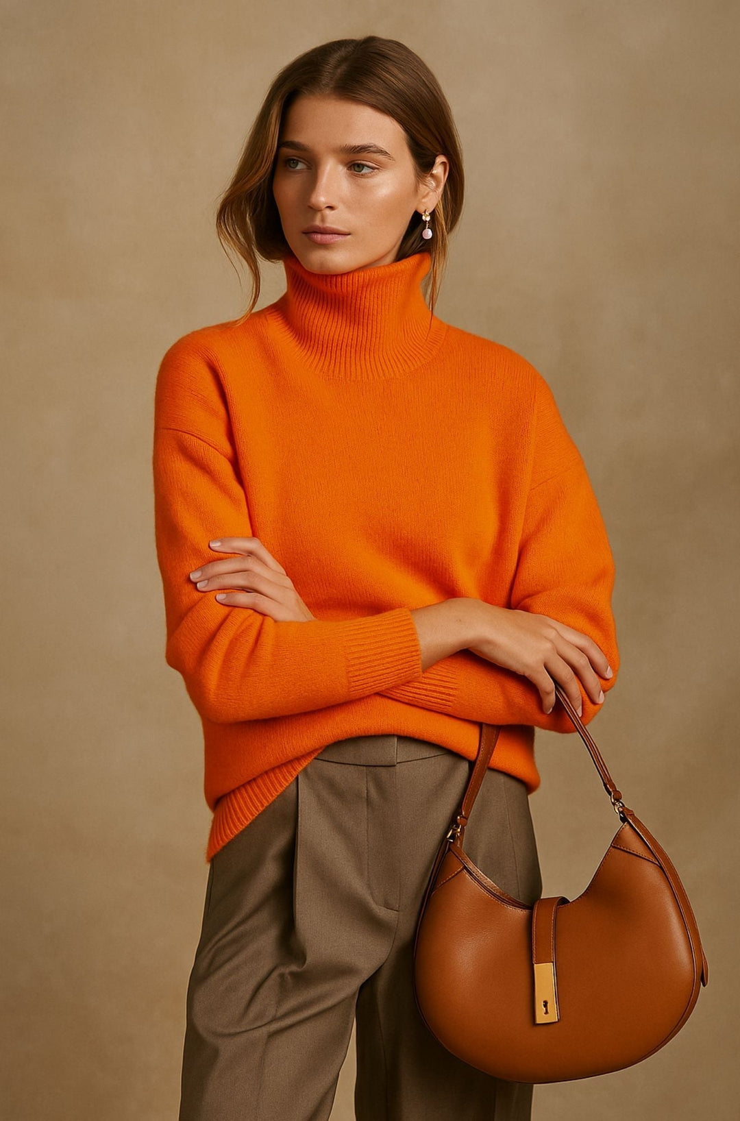 Soft Cashmere Funnel-Neck Jumper