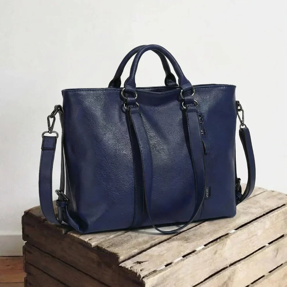 Structured Leather Tote Bag