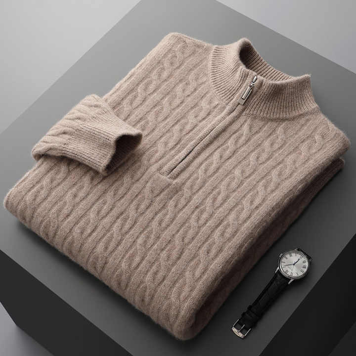 Deneb Cashmere Woven Half Zip