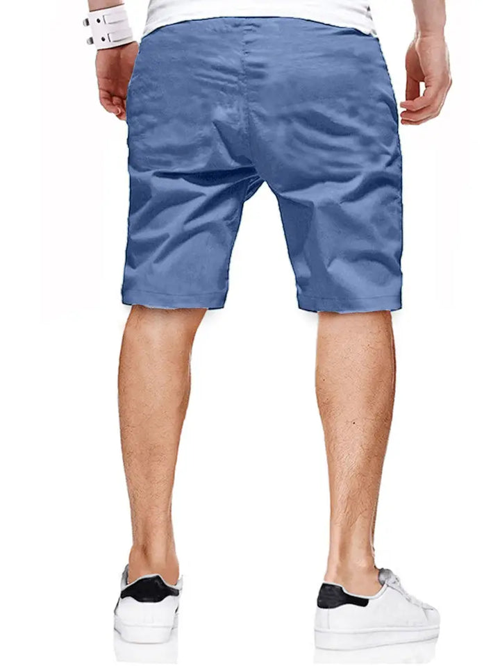 Leather-Patch Cotton Drawstring Shorts