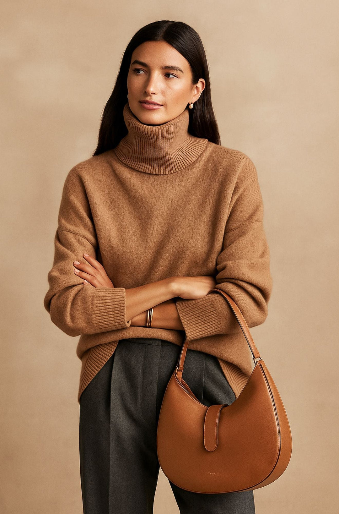Soft Cashmere Funnel-Neck Jumper