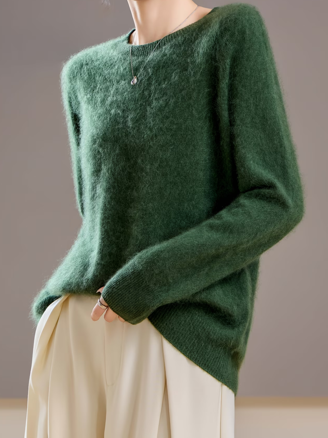 Brushed Cashmere Crew-Neck Jumper