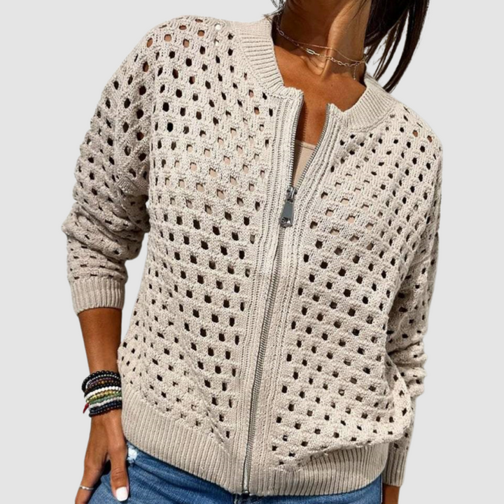 Cashmere Open-Knit Cardigan
