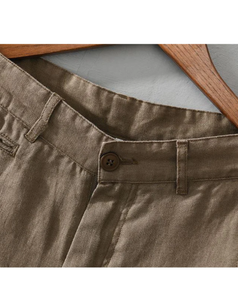 Flat-Front Linen Turn-Up Shorts