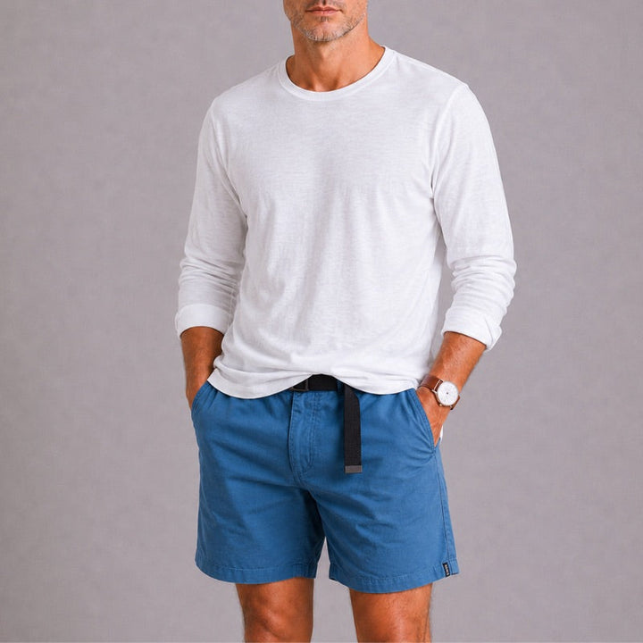 Garment-Washed Chino Shorts