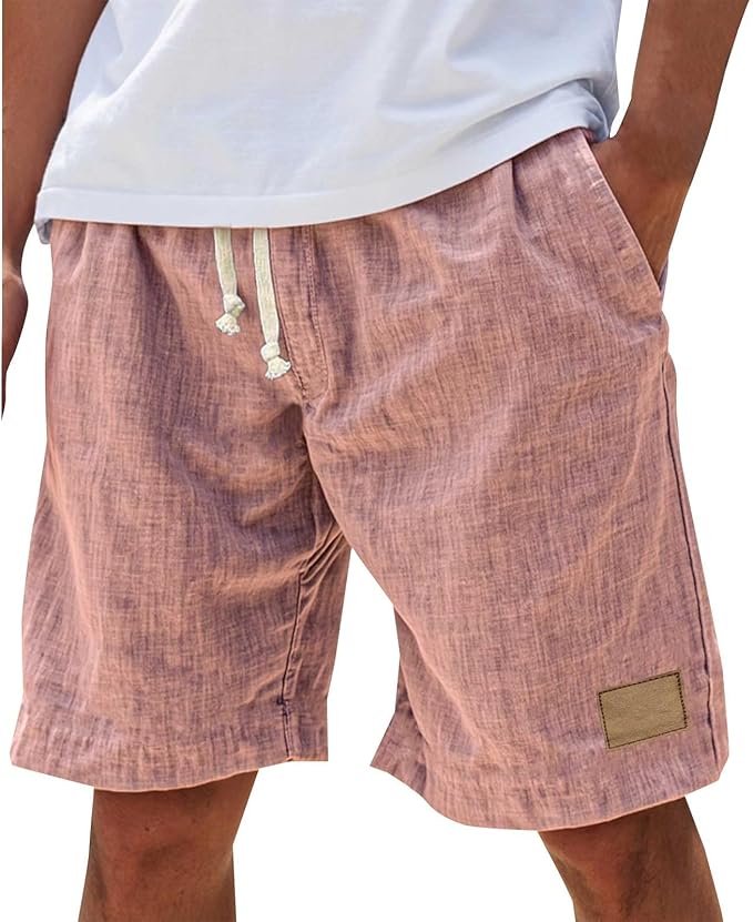 Slub-Weave Drawstring Shorts