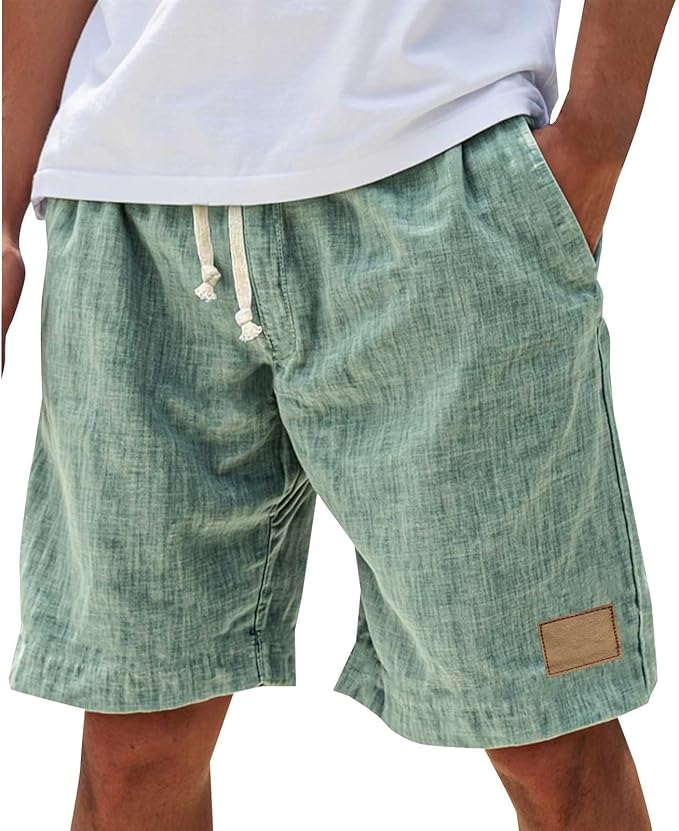 Slub-Weave Drawstring Shorts