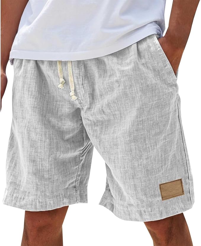 Slub-Weave Drawstring Shorts