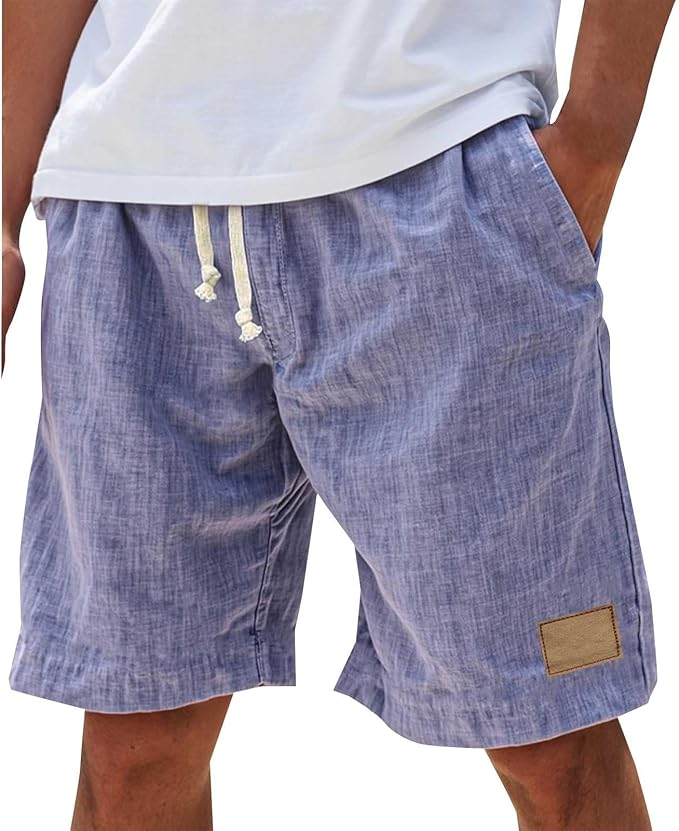 Slub-Weave Drawstring Shorts