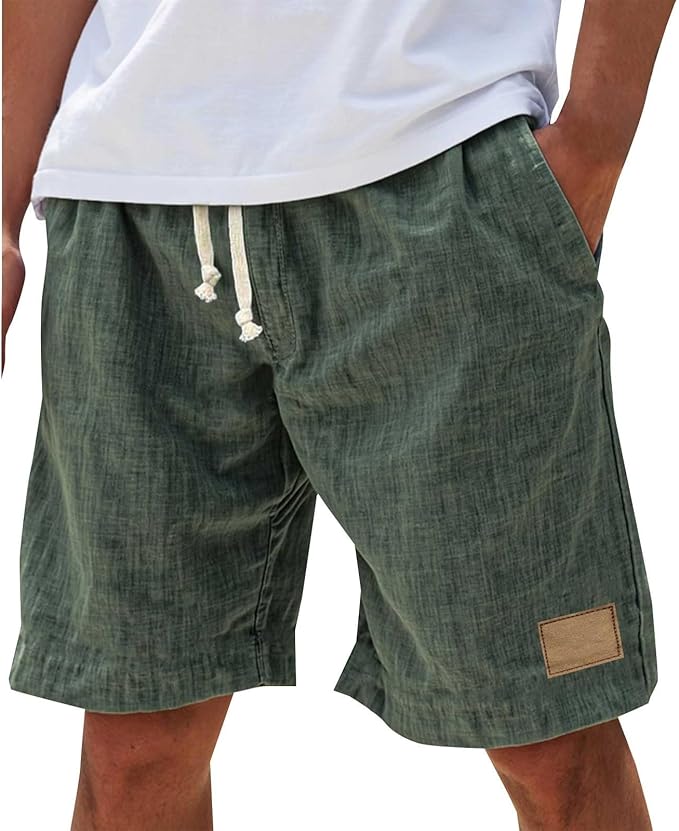Slub-Weave Drawstring Shorts
