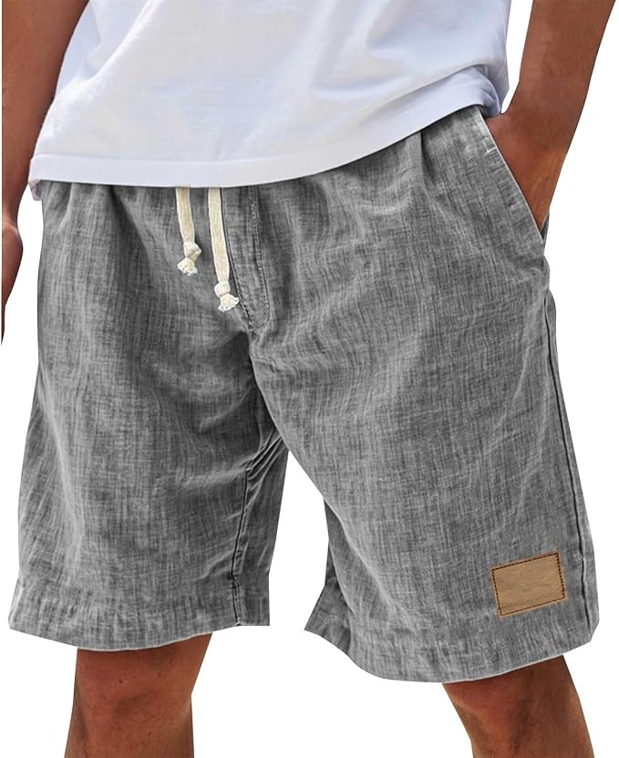 Slub-Weave Drawstring Shorts
