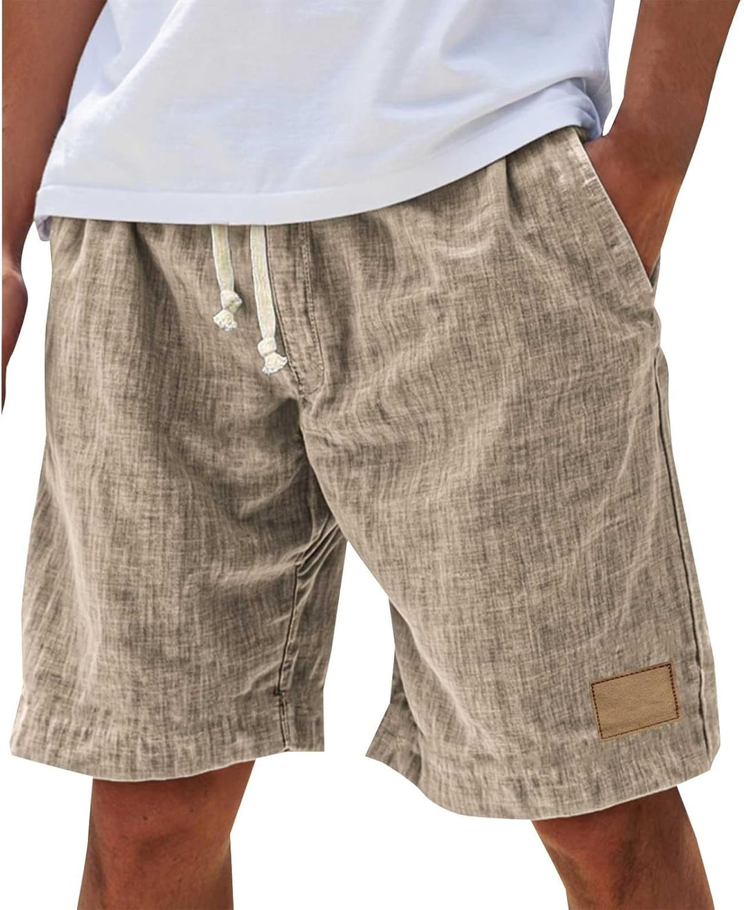 Slub-Weave Drawstring Shorts