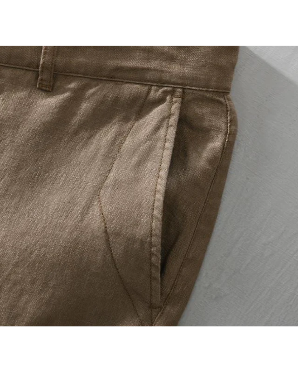 Flat-Front Linen Turn-Up Shorts
