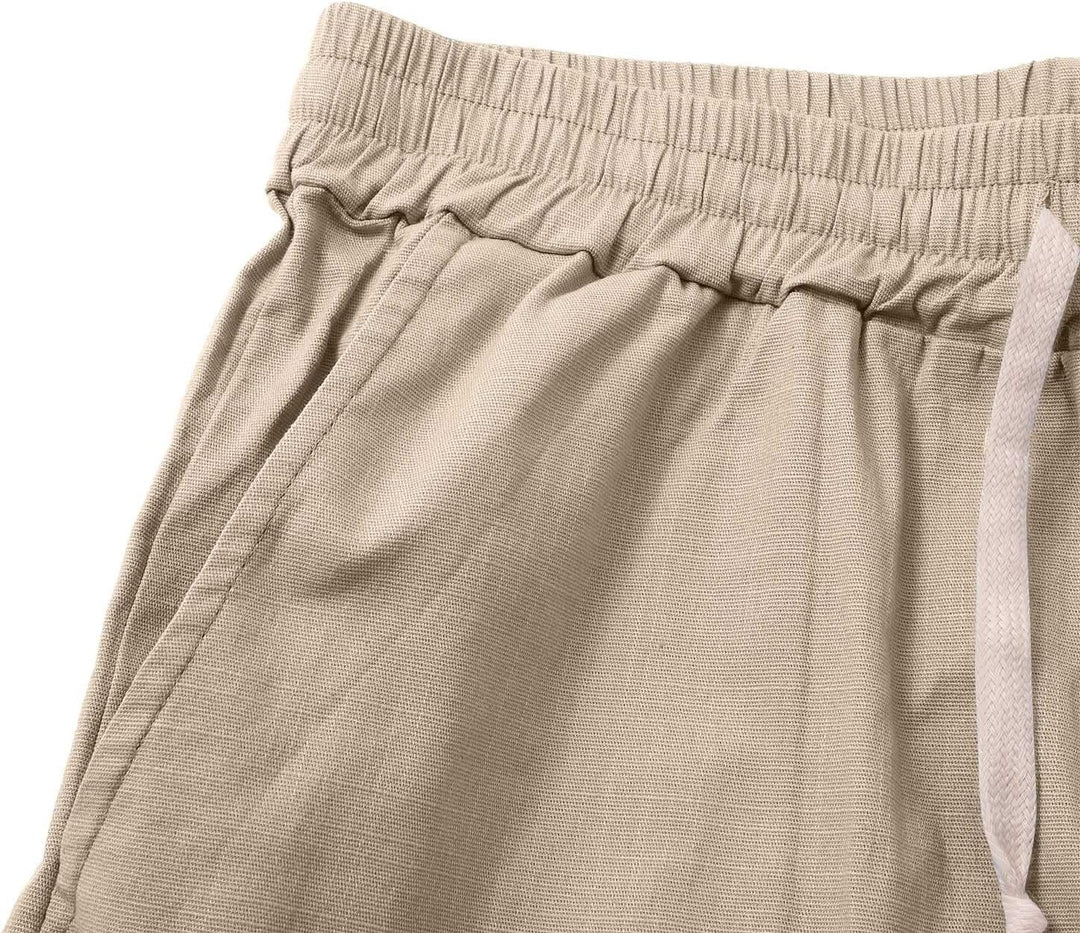 Slub-Weave Drawstring Shorts