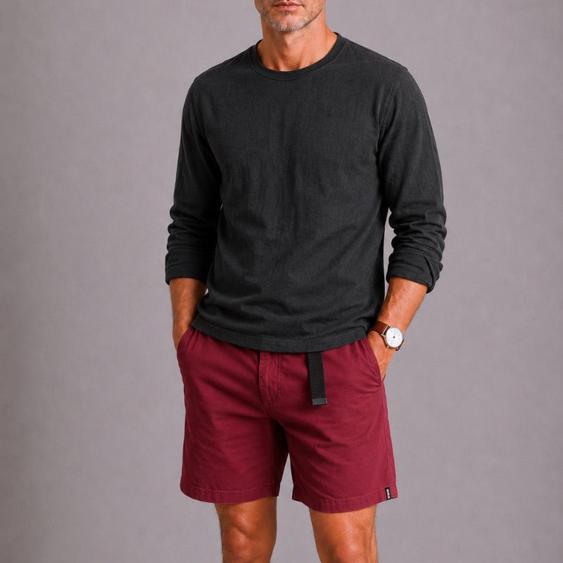 Garment-Washed Chino Shorts