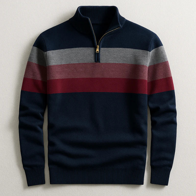 Striped Quarter-Zip Pullover